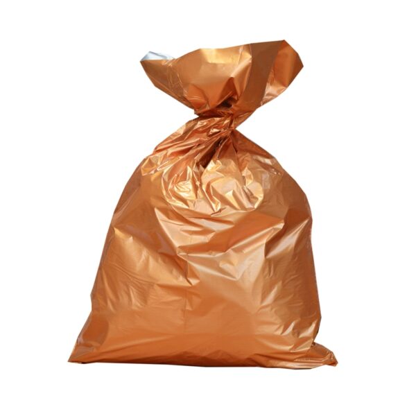 Metallized Gift Bags Orange with Inner Lining